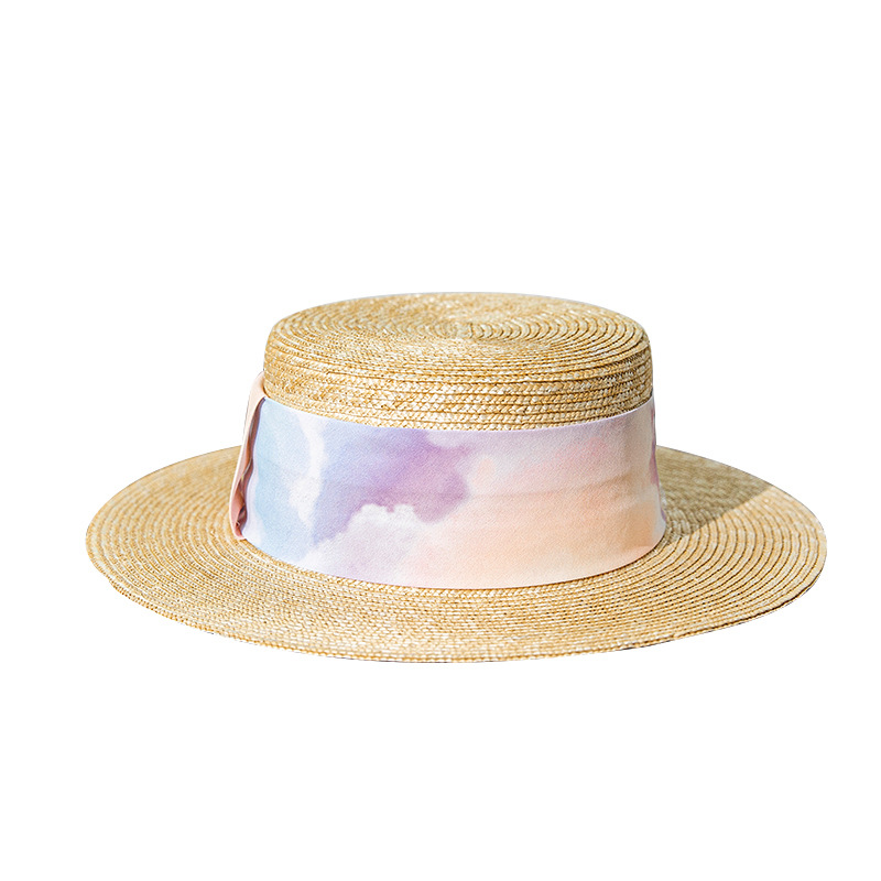  23新款草帽遮陽帽夏天法式禮帽遮陽出游帽子女野生超細麥稈潮搭